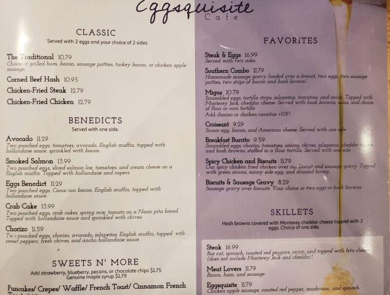 Eggsquisite Cafe - Rockwall, TX menu_pic