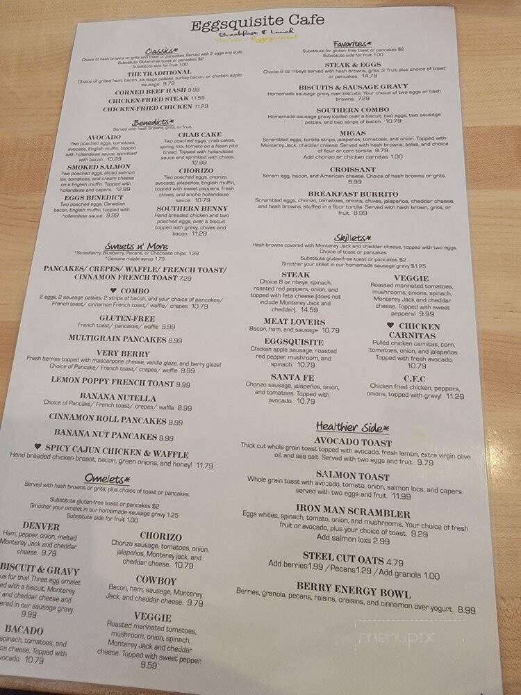 Eggsquisite Cafe - Rockwall, TX menu_pic