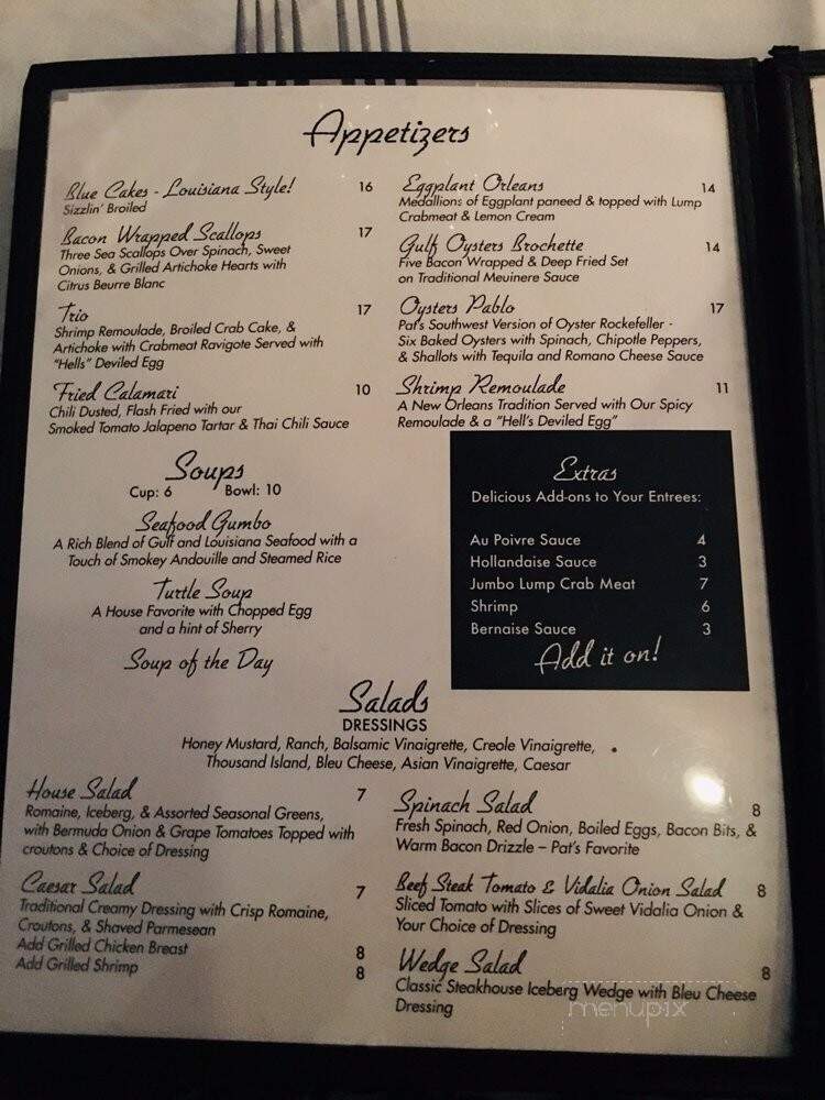 Pat Gallaghers 527 - Mandeville, LA menu_pic