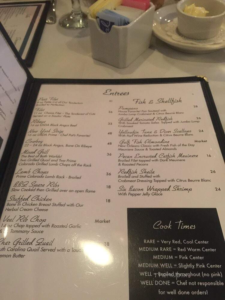 Pat Gallaghers 527 - Mandeville, LA menu_pic