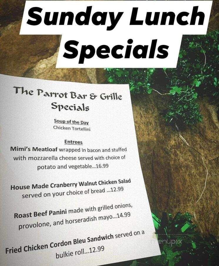 Parrot Bar and Grill - Cataumet, MA menu_pic