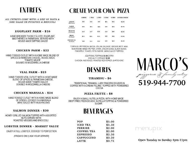 Marco's Pizzeria - Windsor, ON