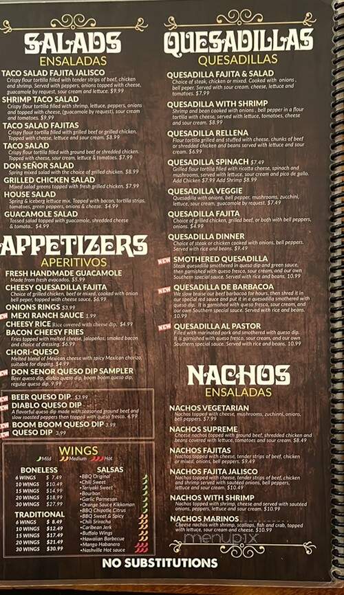 Don Senor - Mount Sterling, KY menu_pic