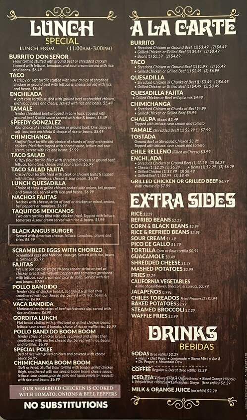 Don Senor - Mount Sterling, KY menu_pic