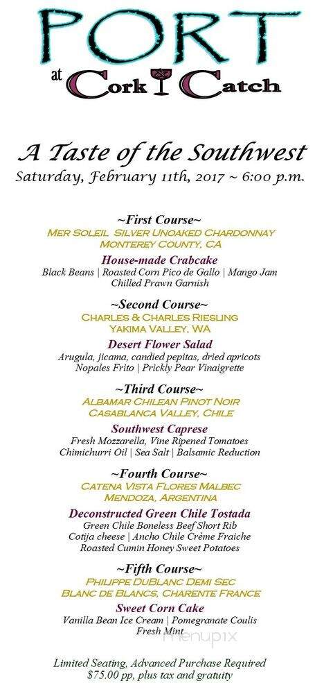 Cork & Catch - Cottonwood, AZ menu_pic