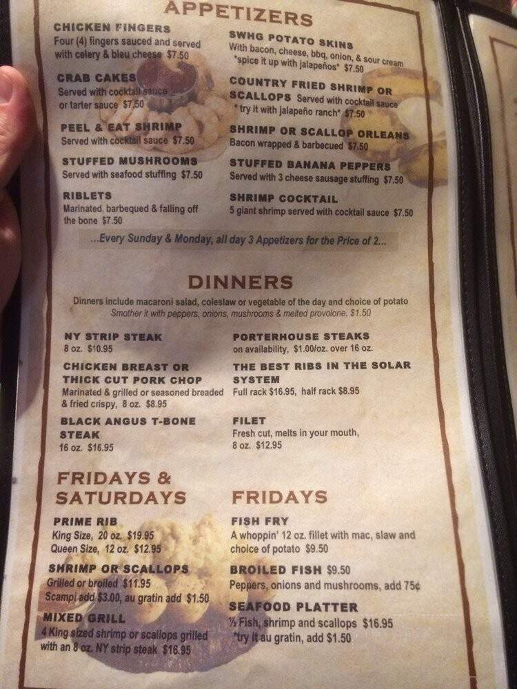 Schunk's West Hill Grill - Eden, NY menu_pic