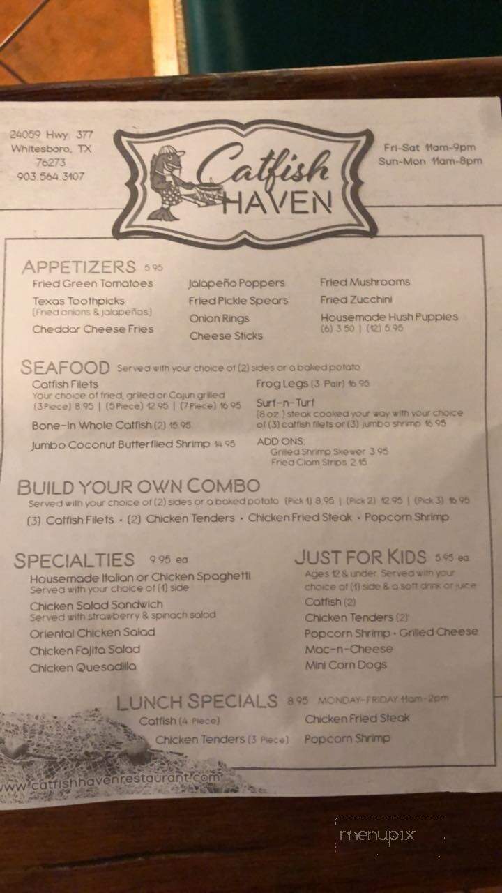 Catfish Haven - Whitesboro, TX menu_pic