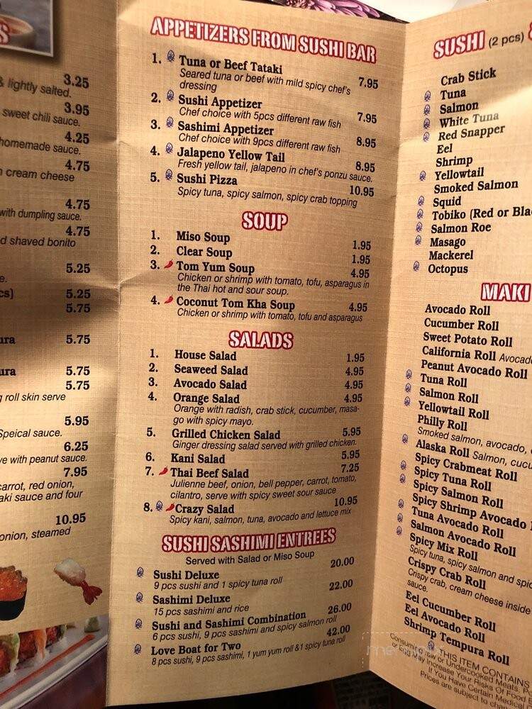 Wasabi Asian Fusion - Bristol, VA menu_pic