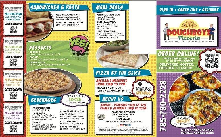 Doughboyz Pizzeria - Topeka, KS menu_pic