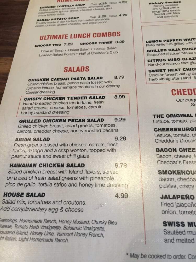 Cheddar's Scratch Kitchen - Centerville, OH menu_pic