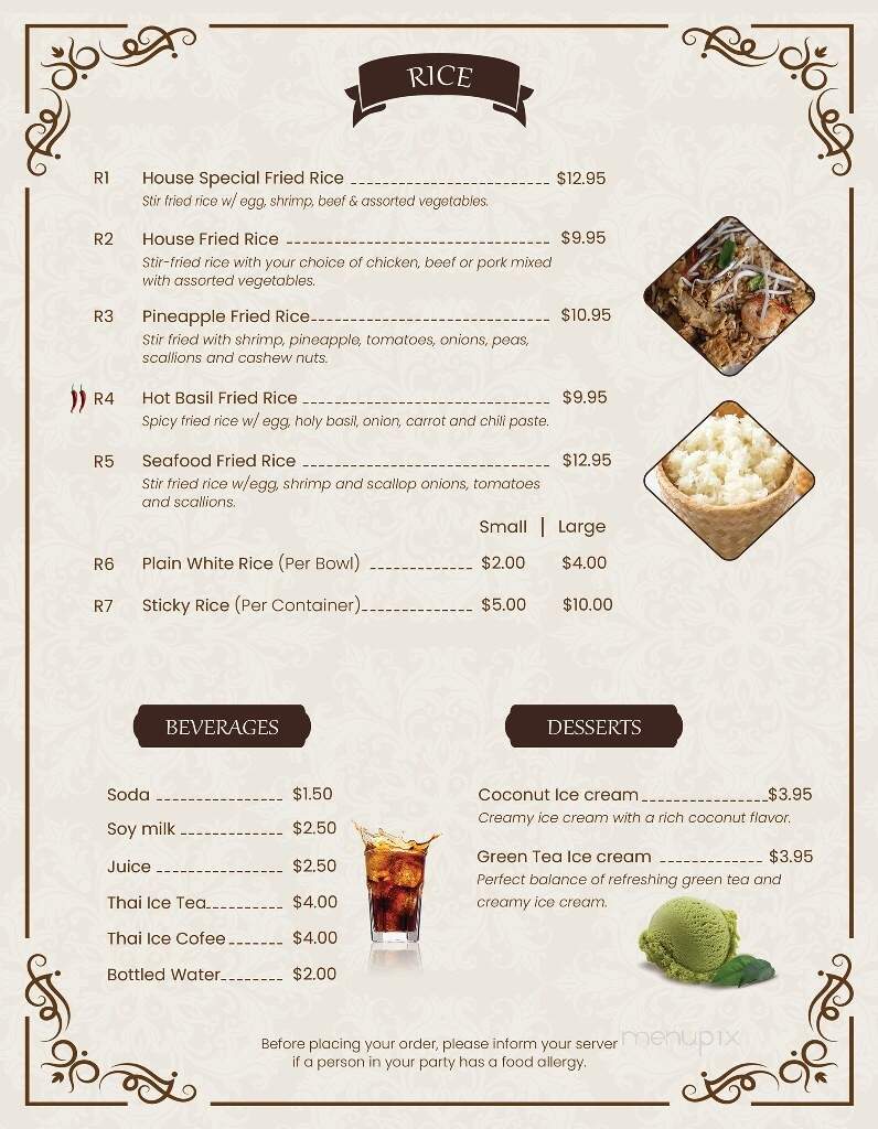 Thai Chada - Bellingham, MA menu_pic