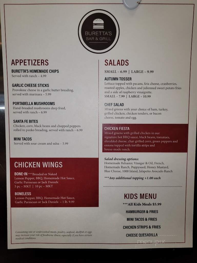 Buretta's - Nashville, IL menu_pic