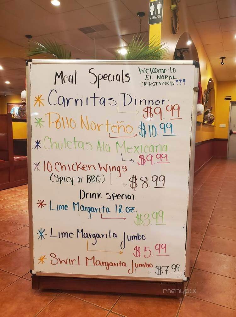 El Nopal Crestwood Mexican Restaurant - Crestwood, KY menu_pic