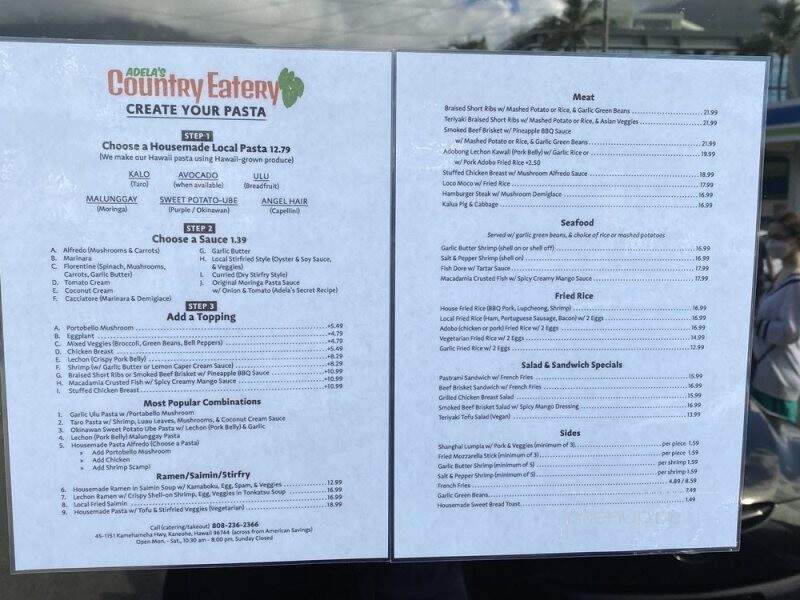Adela's Country Eatery - Kaneohe, HI menu_pic