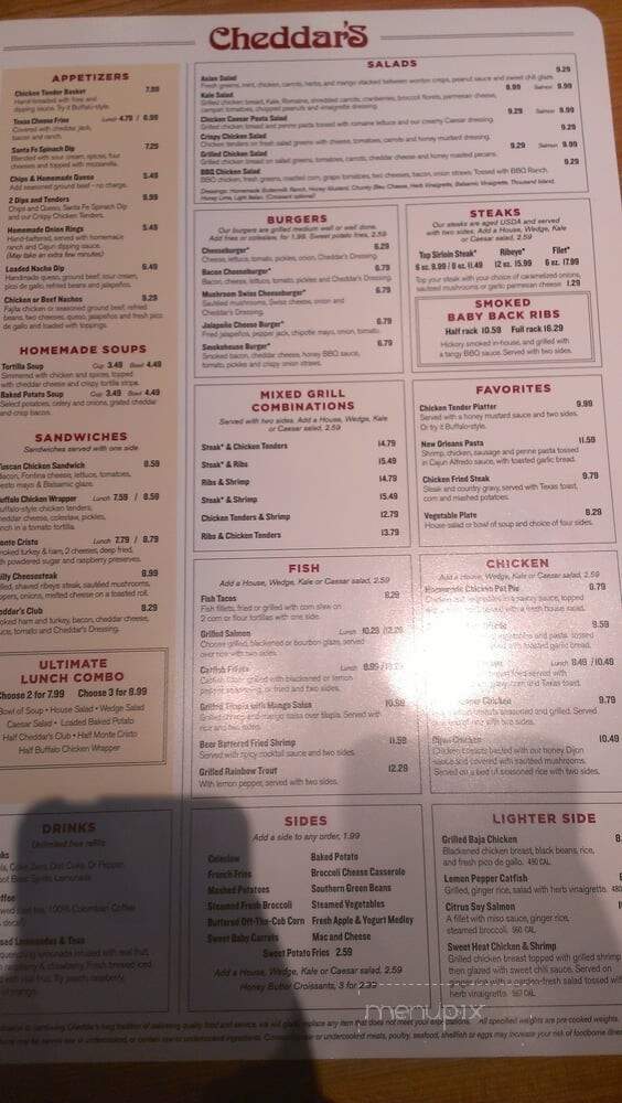 Cheddar's Casual Cafe - Thornton, CO menu_pic