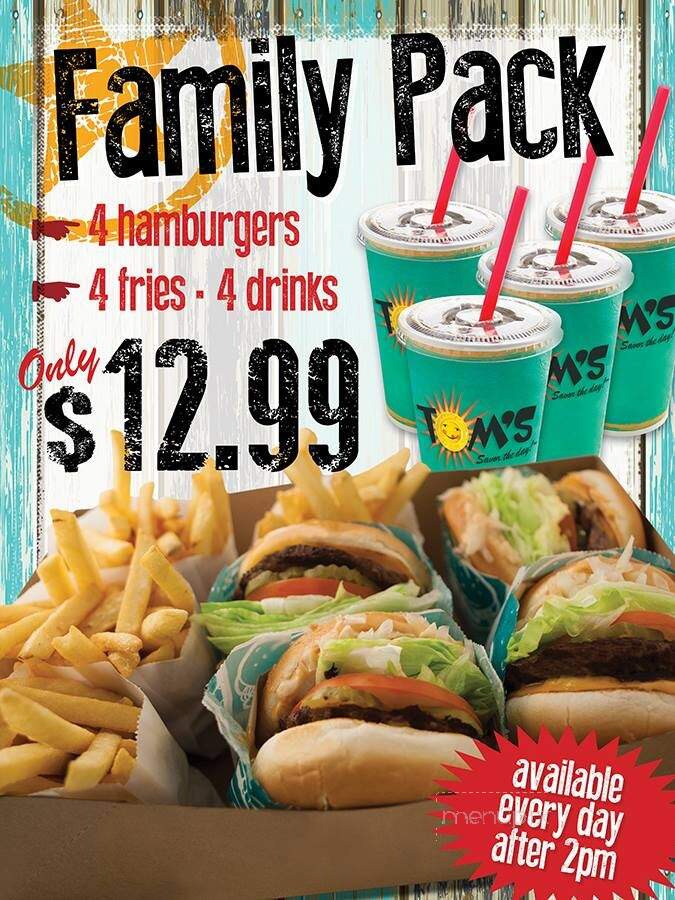 Tom's Famous Family Restaurant - Escondido, CA menu_pic