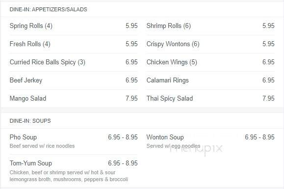 Lotus Thai Restaurant - St Thomas, ON menu_pic