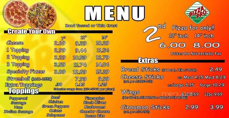 Pj's Fina-Pizza Pro - Ozark, AR menu_pic