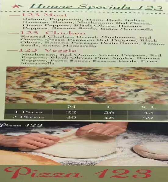Pizza 123 - Port Coquitlam, BC menu_pic