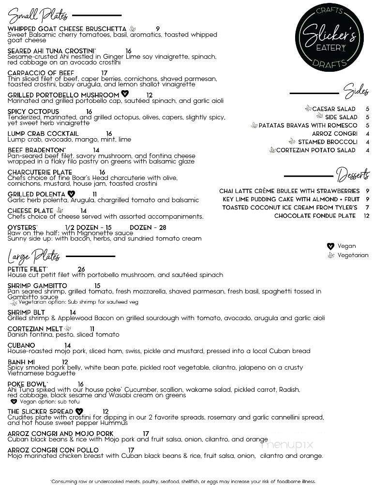 Slicker's Eatery - Bradenton, FL menu_pic