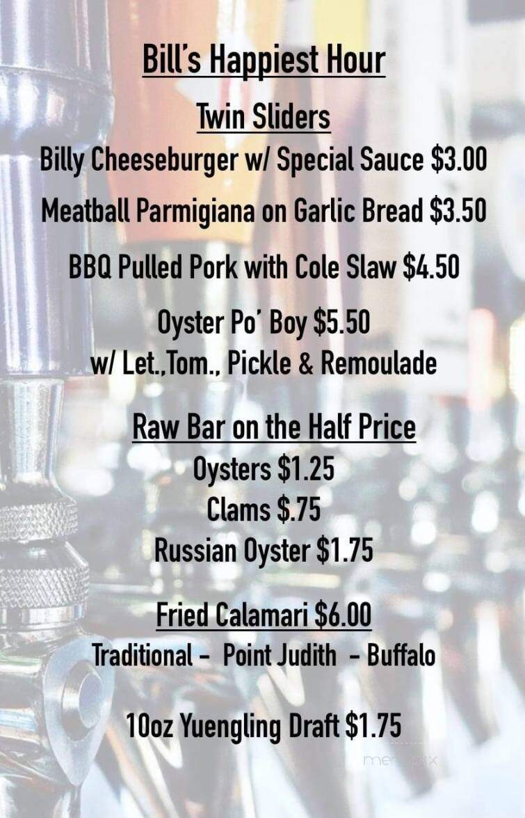 Bill's Seafood Restaurant - Westbrook, CT menu_pic