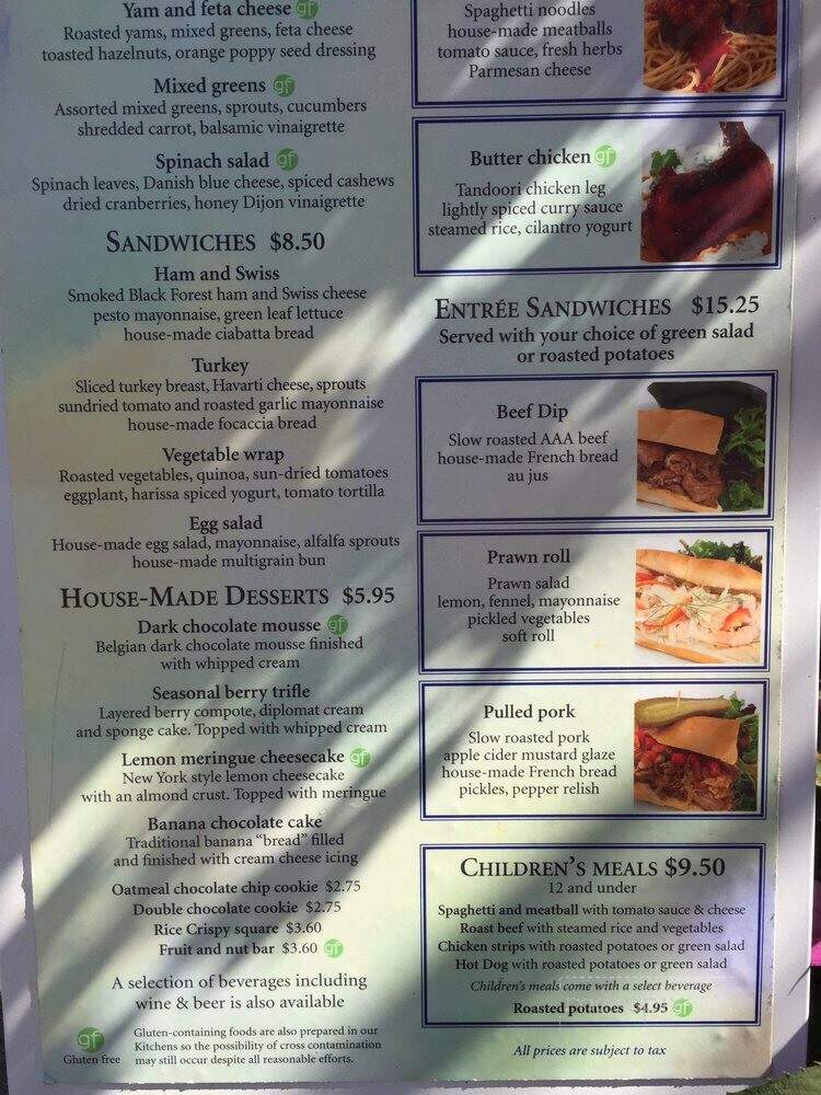 The Blue Poppy at The Butchart Gardens - Central Saanich, BC menu_pic