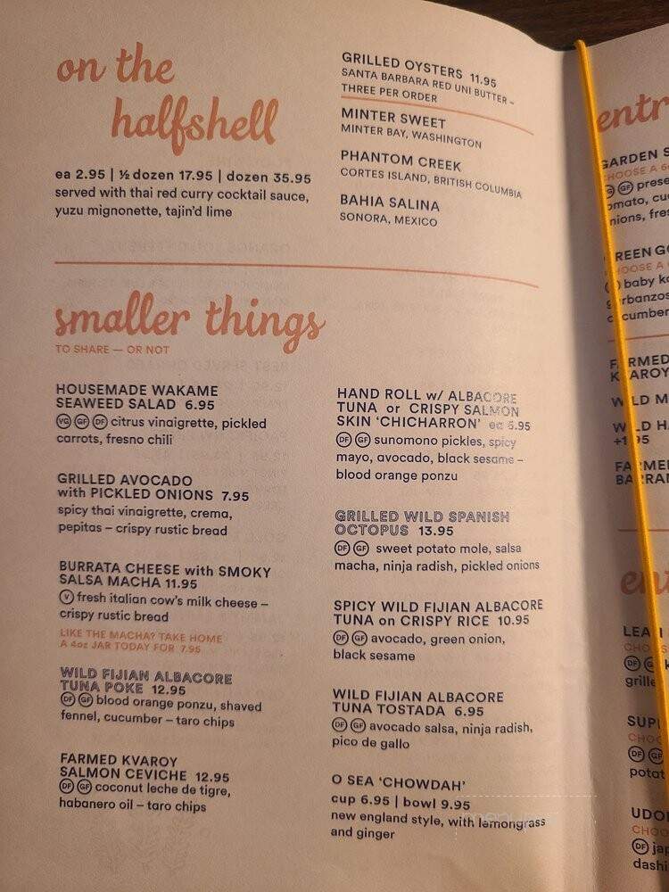 O Sea - Orange, CA menu_pic