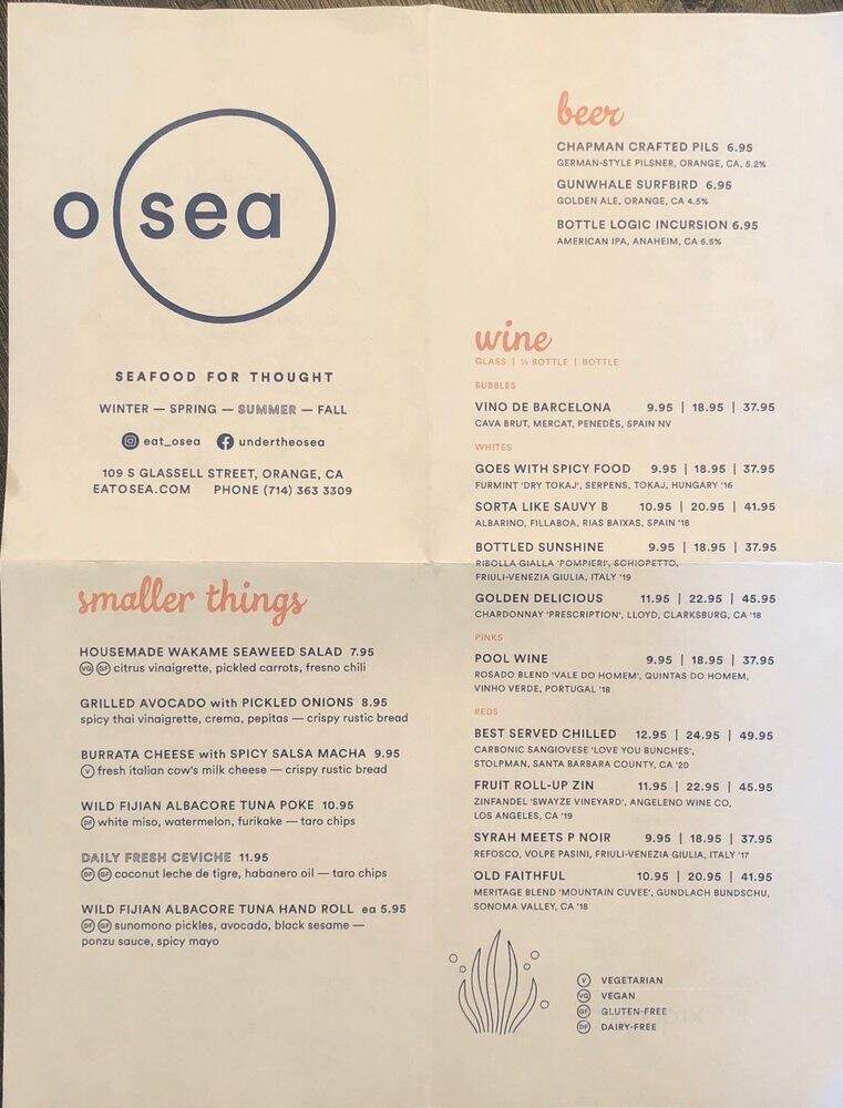 O Sea - Orange, CA menu_pic