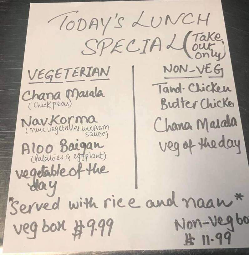 Amber Indian Restaurant - Moosic, PA menu_pic