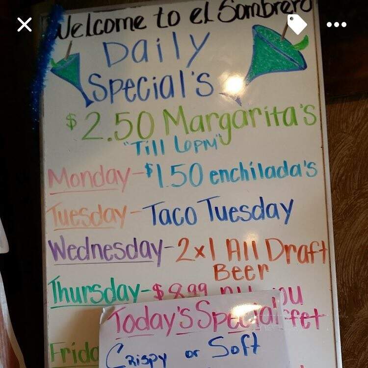 El Sombrero Mexican Restaurant - Palmetto, FL menu_pic