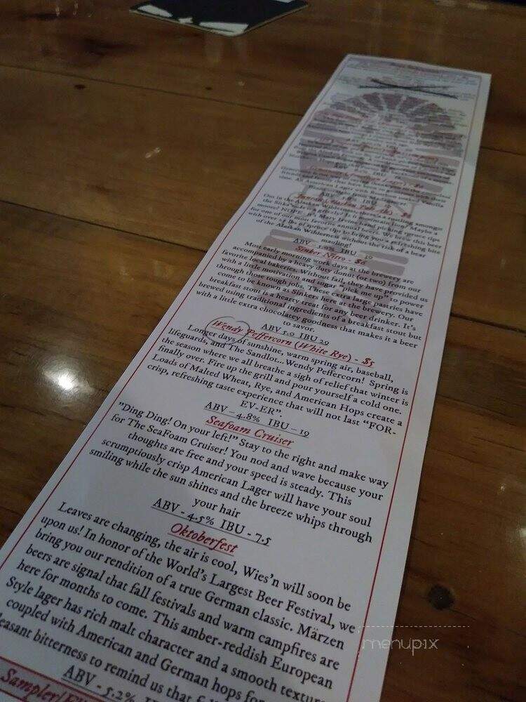 Iron Duke Brewing - Ludlow, MA menu_pic