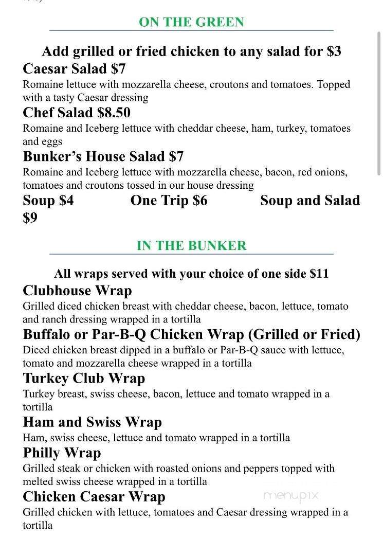 Bunker's Bar and Grill - Okawville, IL menu_pic