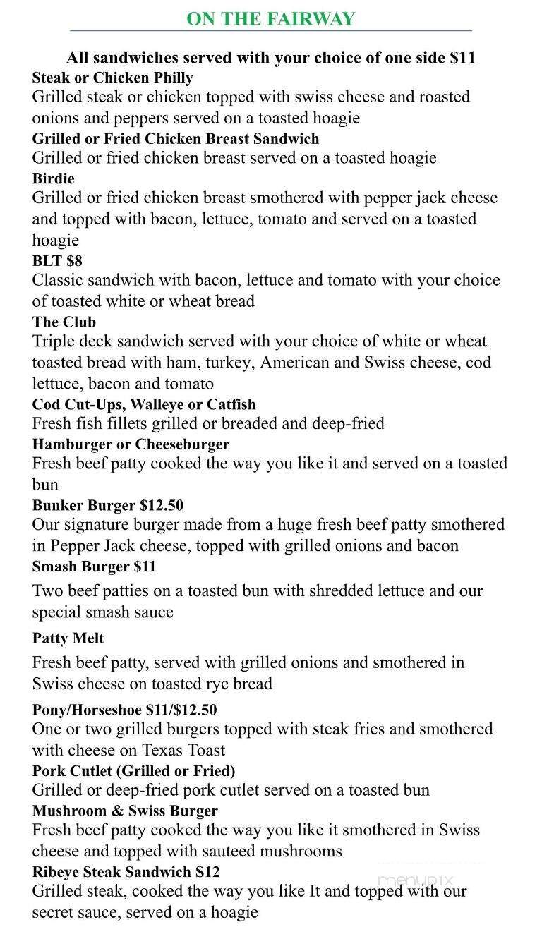 Bunker's Bar and Grill - Okawville, IL menu_pic