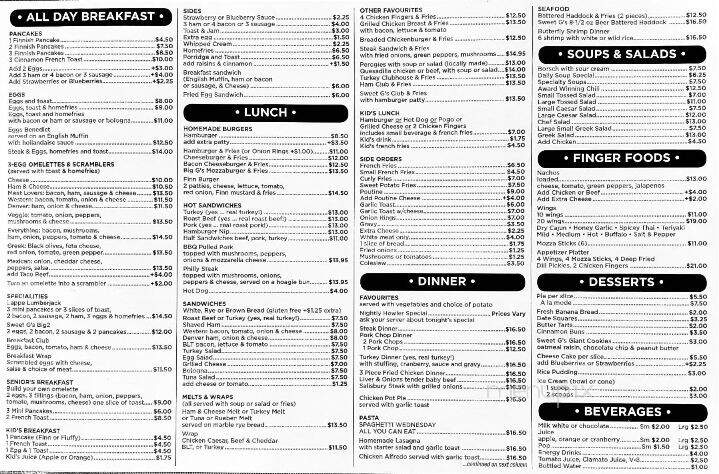 Sweet G's Restaurant - Thunder Bay, ON menu_pic