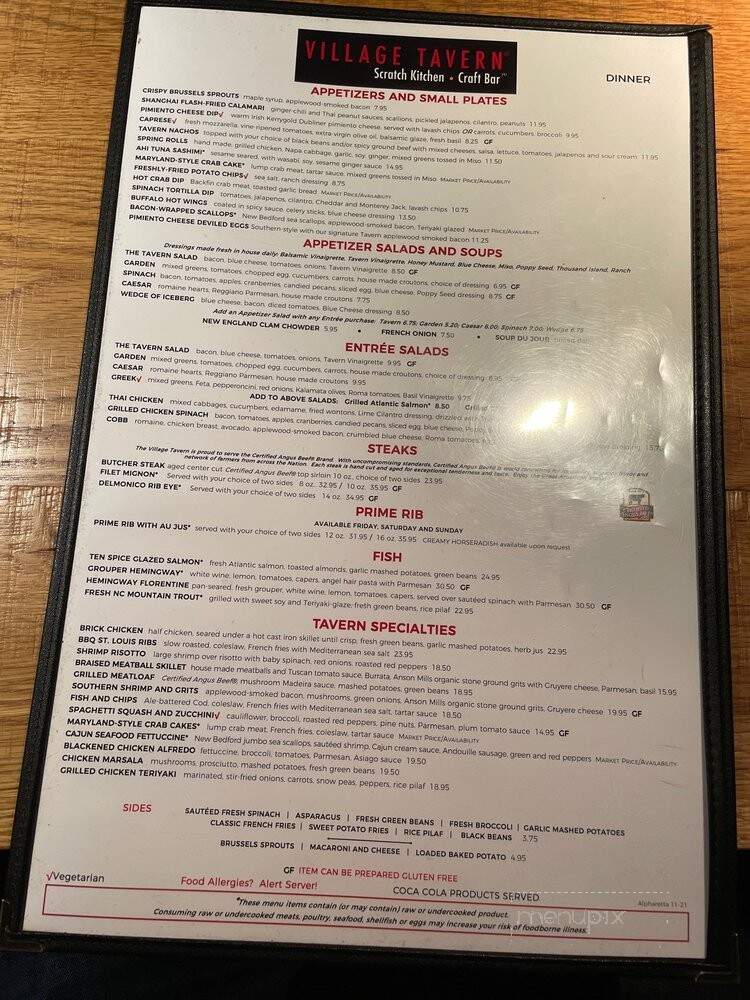 Village Tavern - Alpharetta, GA menu_pic