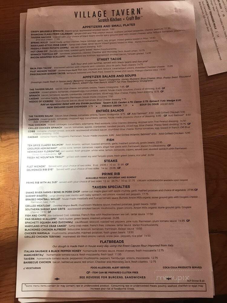 Village Tavern - Alpharetta, GA menu_pic