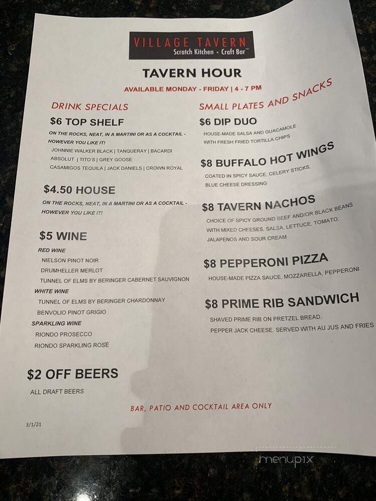 Village Tavern - Alpharetta, GA menu_pic