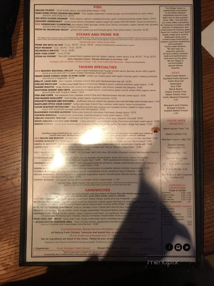 Village Tavern - Alpharetta, GA menu_pic