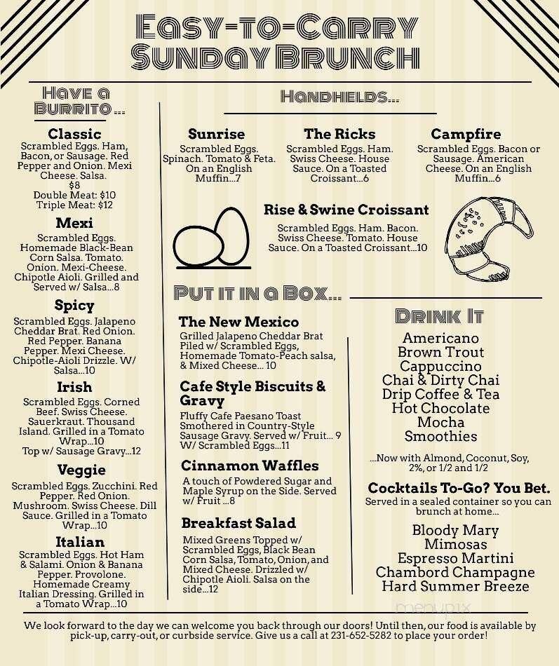River Stop Cafe - Newaygo, MI menu_pic