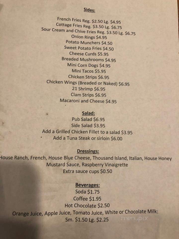 Hooterville Inn - Blue Mounds, WI menu_pic