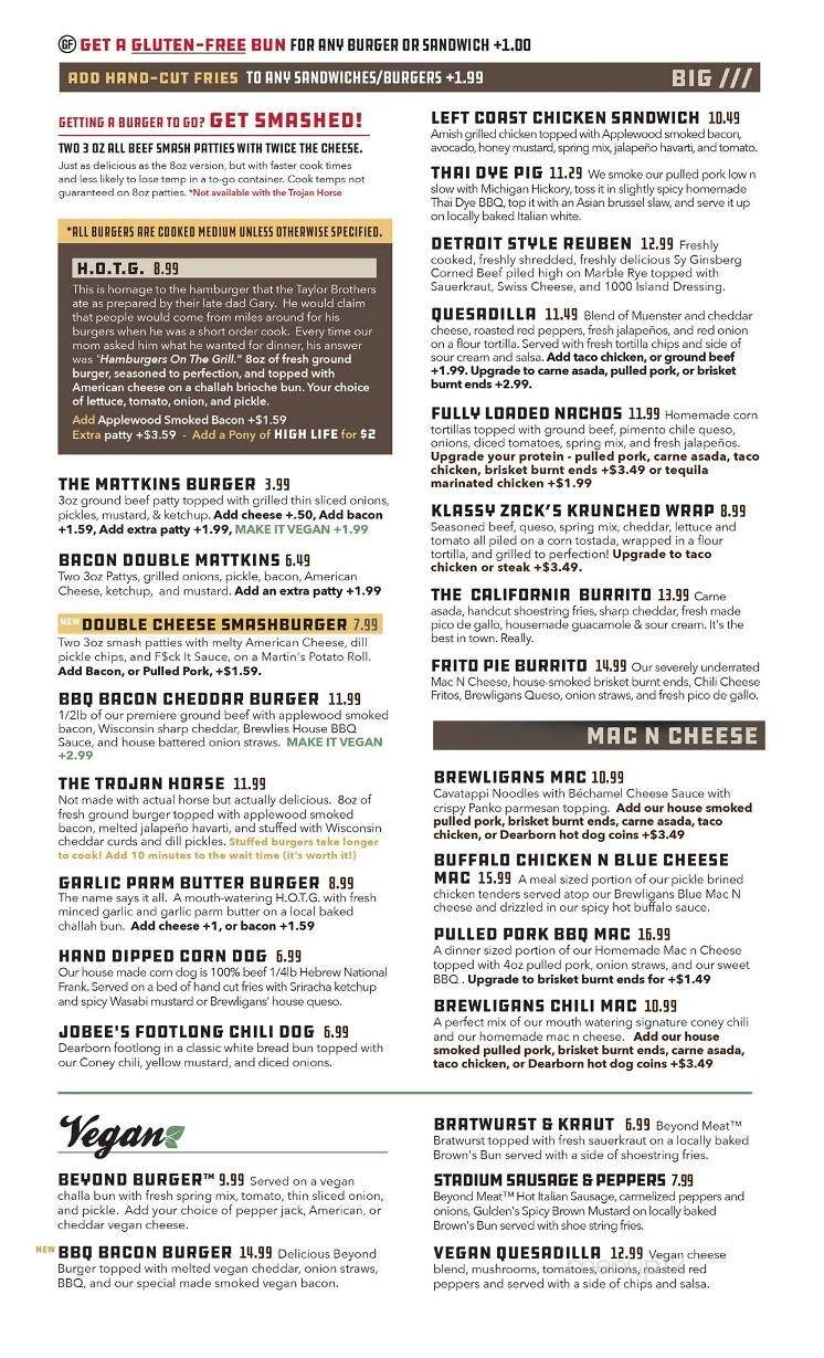 Brewligans - Trenton, MI menu_pic