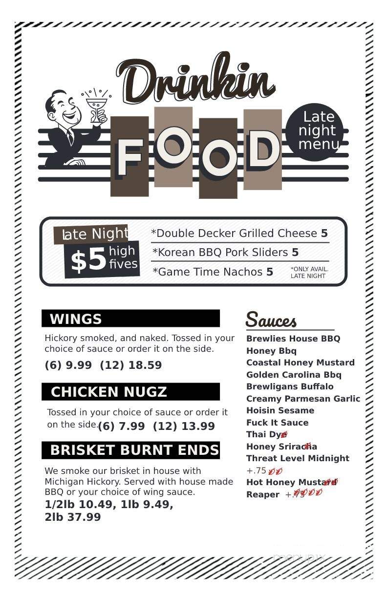 Brewligans - Trenton, MI menu_pic