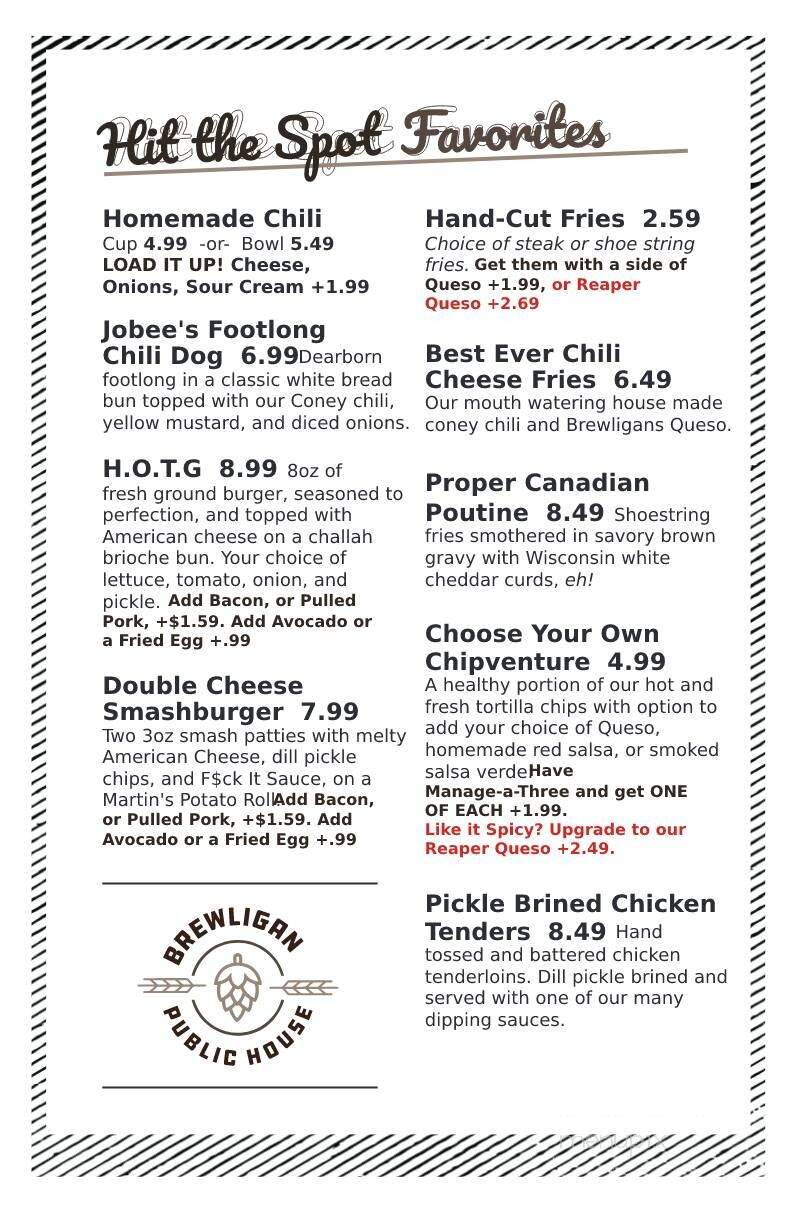 Brewligans - Trenton, MI menu_pic