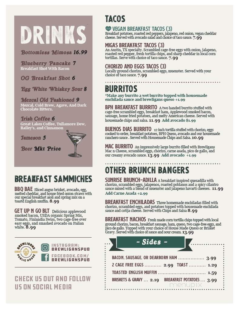 Brewligans - Trenton, MI menu_pic