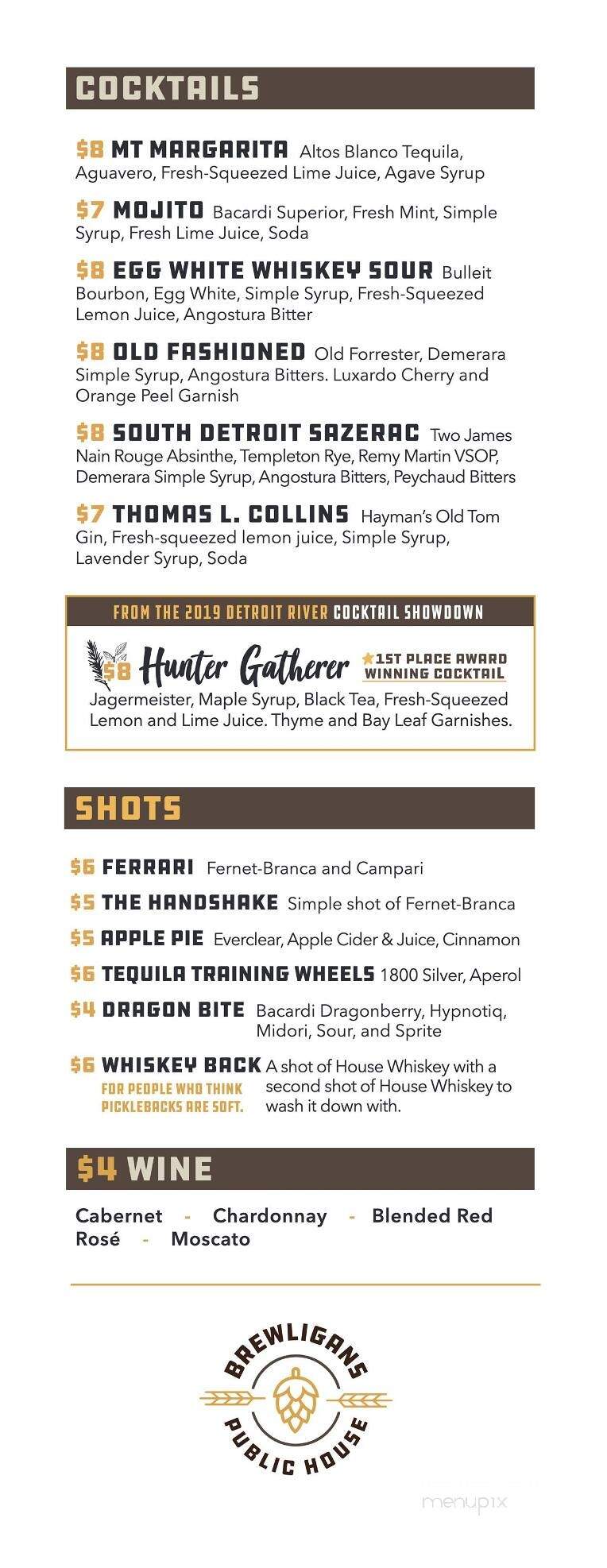 Brewligans - Trenton, MI menu_pic