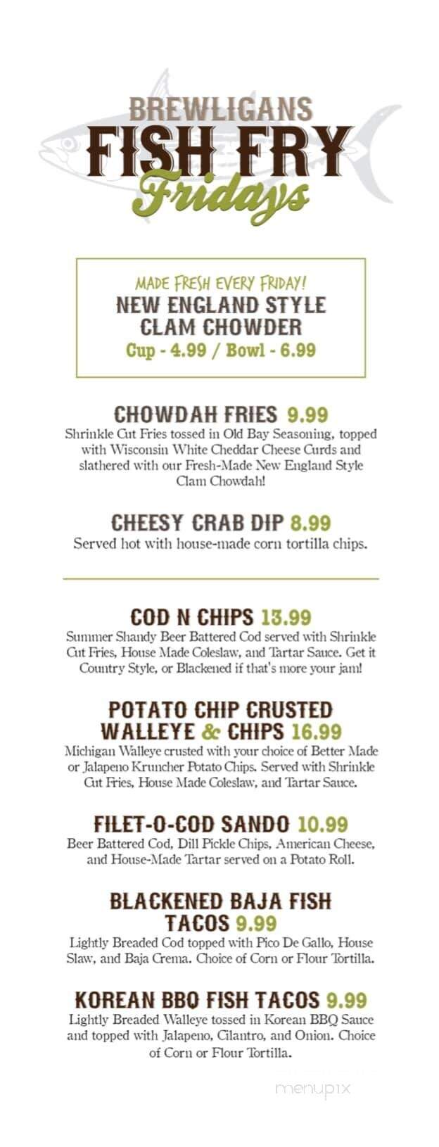 Brewligans - Trenton, MI menu_pic