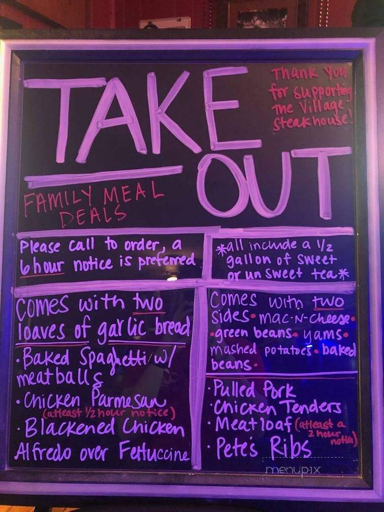 Village Steakhouse & Pub - Goldsboro, NC menu_pic
