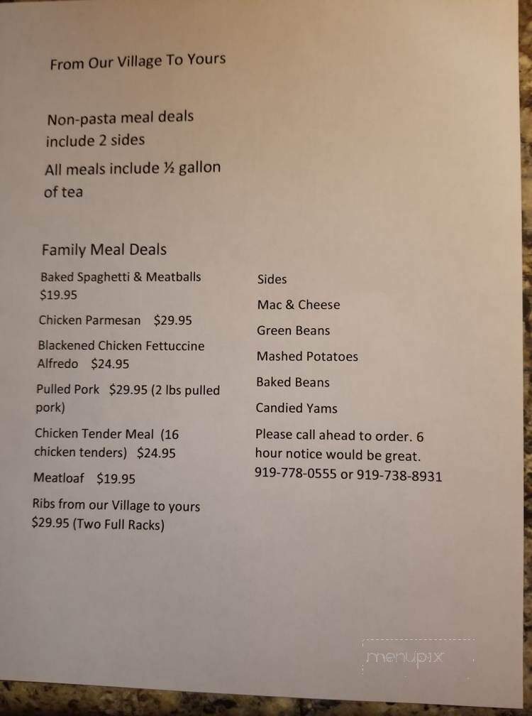 Village Steakhouse & Pub - Goldsboro, NC menu_pic