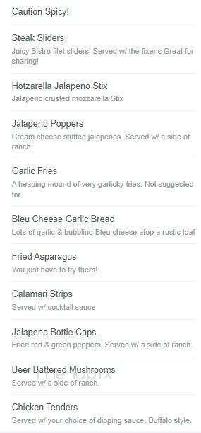Garys Place - Grass Valley, CA menu_pic