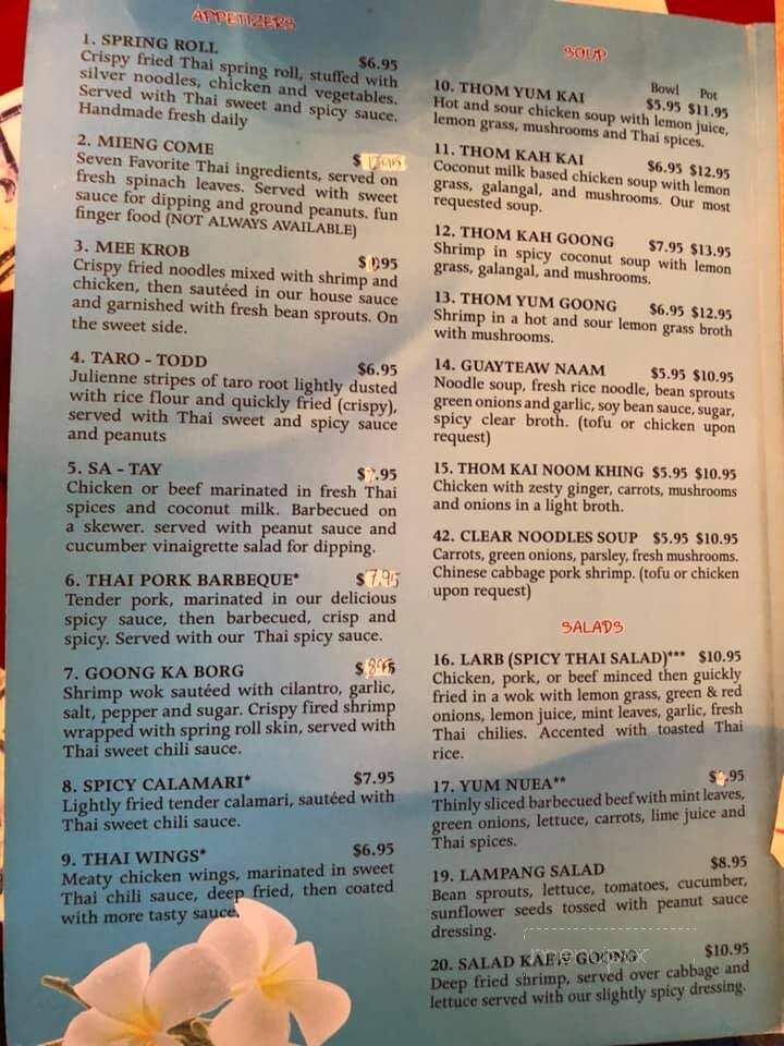 Bloom'n Thai - Bloomsburg, PA menu_pic